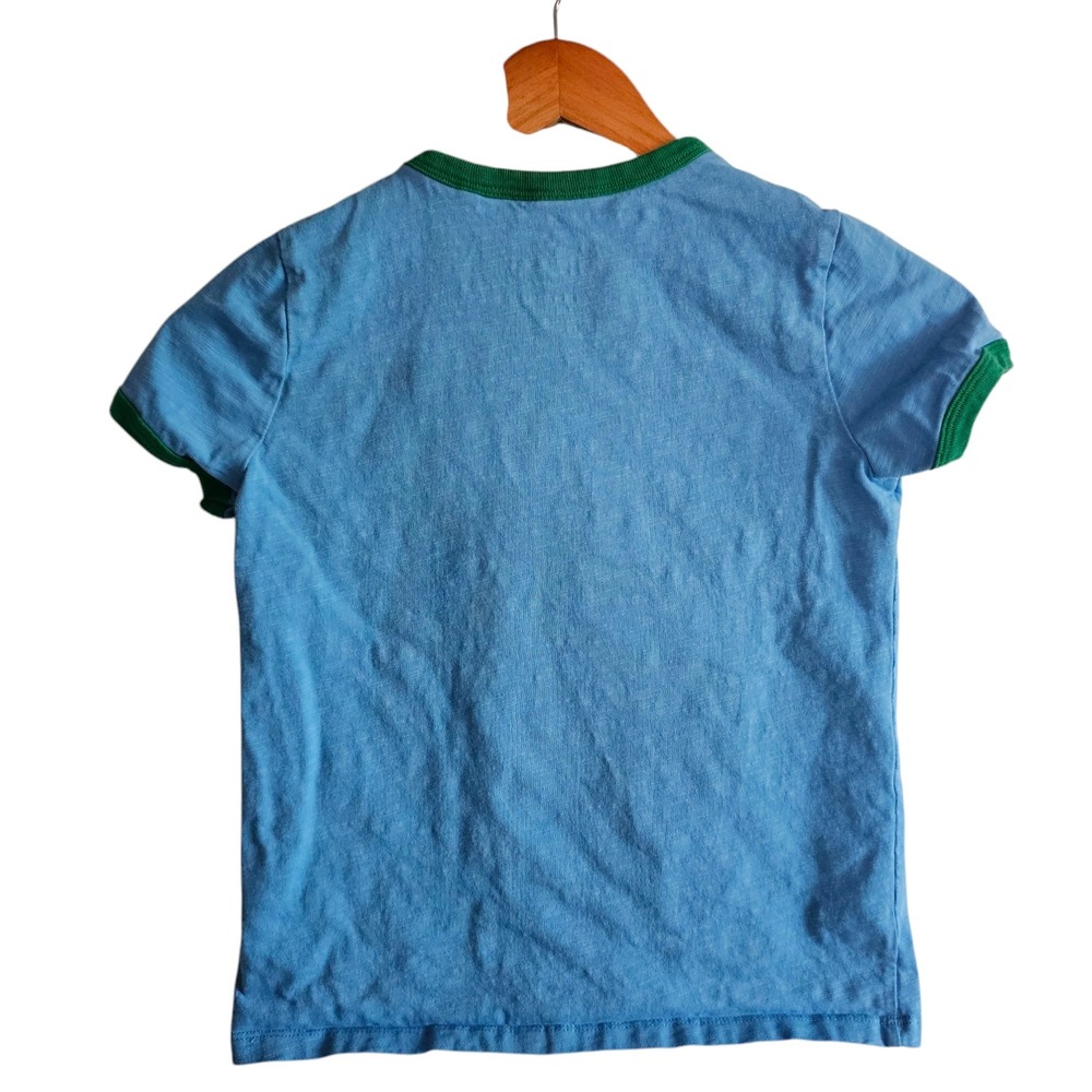 Boden Graphic Tee Pineapple Cat Guinea Pig Short Sleeve Top Blue Green 9 10 Year - Picture 7 of 7